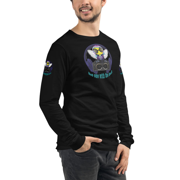 Cool & Cute BLUE BEE 1 WITH THE BEAT Unisex Long Sleeve Tee