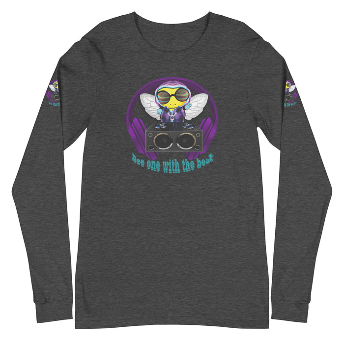 Cool & Cute PURPLE BEE 1 WITH THE BEAT Unisex Long Sleeve Tee