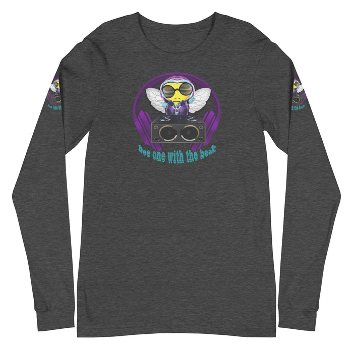 Cool & Cute BEE 1 WITH THE BEAT PURPLE Unisex Long Sleeve Tee