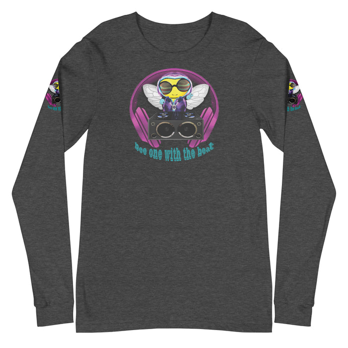 Cool & Cute PINK BEE 1 WITH THE BEAT Unisex Long Sleeve Tee