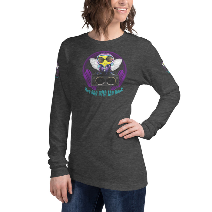 Cool & Cute BEE 1 WITH THE BEAT PURPLE Unisex Long Sleeve Tee