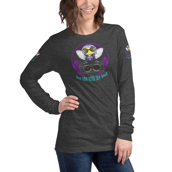 Cool & Cute BEE 1 WITH THE BEAT PURPLE Unisex Long Sleeve Tee