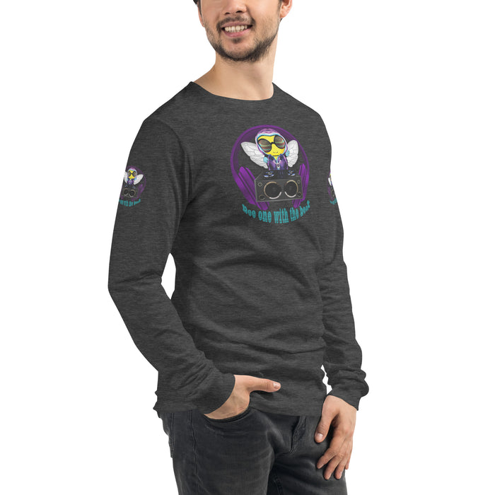 Cool & Cute BEE 1 WITH THE BEAT PURPLE Unisex Long Sleeve Tee