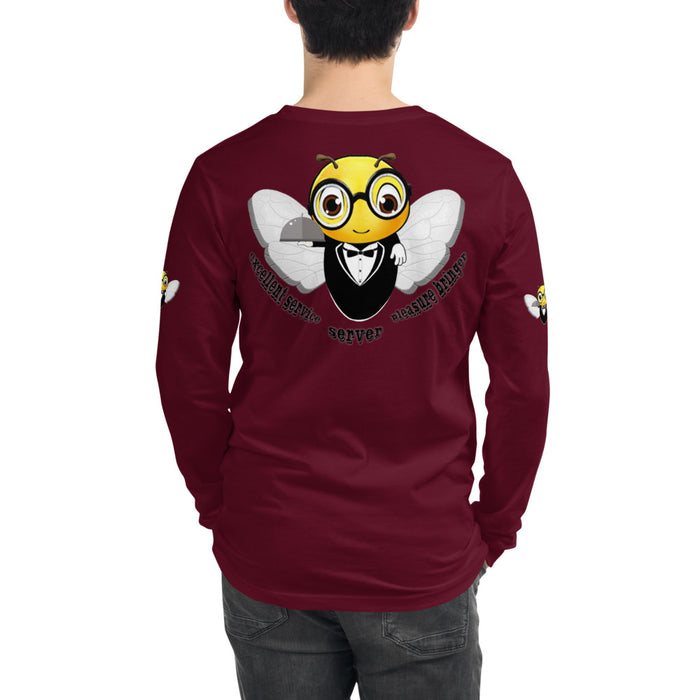 Cute WAITER / SERVER BEE Unisex Long Sleeve Tee