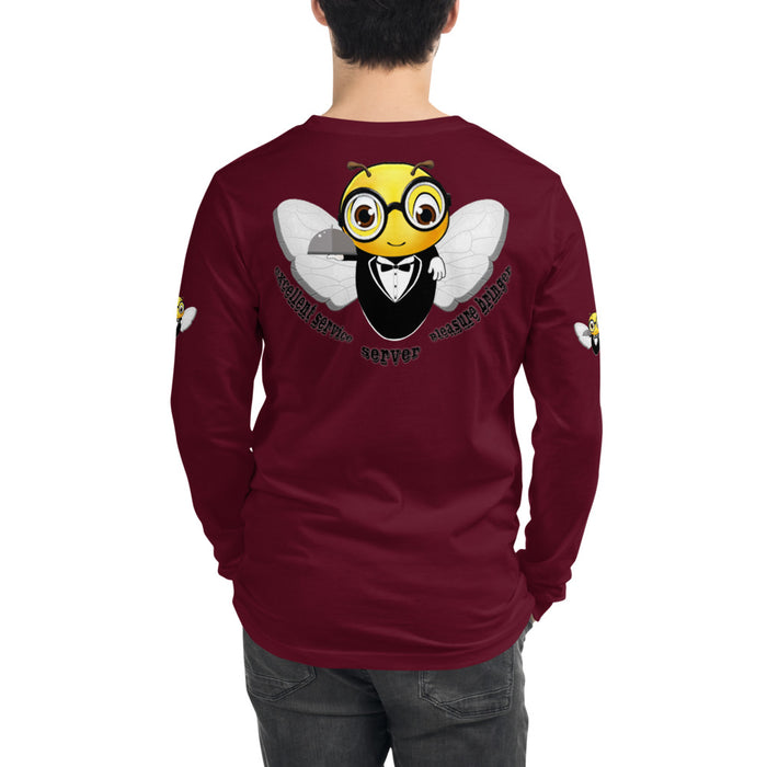 Cute WAITER / SERVER BEE Unisex Long Sleeve Tee