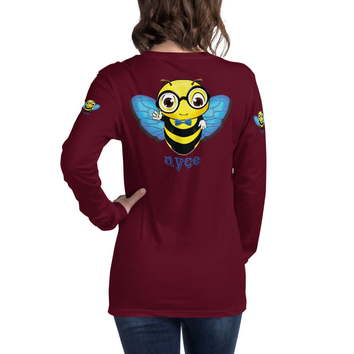 Cute blue BEE NYCE Unisex Long Sleeve Tee