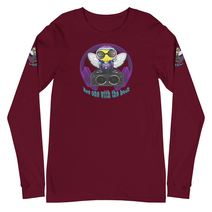 Cool & Cute BEE 1 WITH THE BEAT PURPLE Unisex Long Sleeve Tee