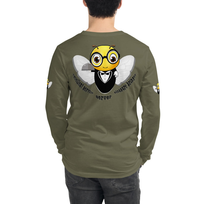 Cute WAITER / SERVER BEE Unisex Long Sleeve Tee