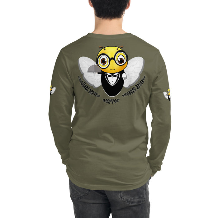 Cute WAITER / SERVER BEE Unisex Long Sleeve Tee