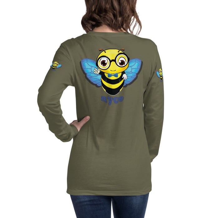 Cute blue BEE NYCE Unisex Long Sleeve Tee