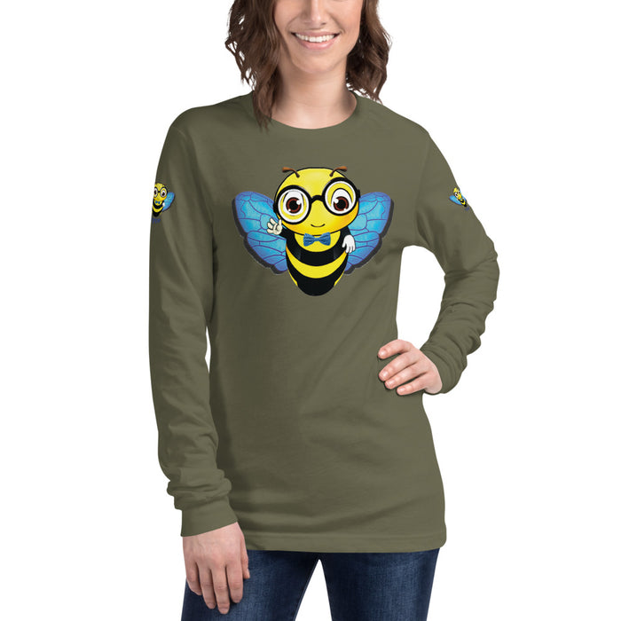 Cute blue BEE NYCE Unisex Long Sleeve Tee