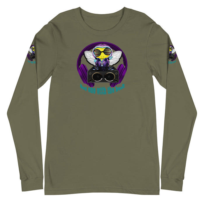 Cool & Cute BEE 1 WITH THE BEAT PURPLE Unisex Long Sleeve Tee