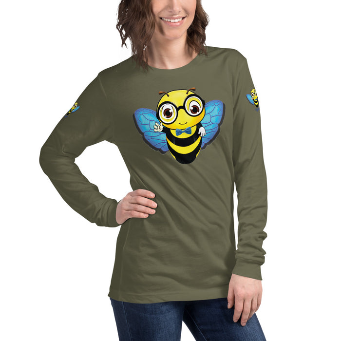 Cute blue BEE NYCE Unisex Long Sleeve Tee