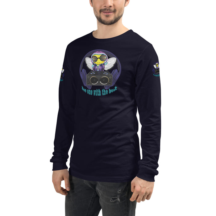 Cool & Cute BLUE BEE 1 WITH THE BEAT Unisex Long Sleeve Tee