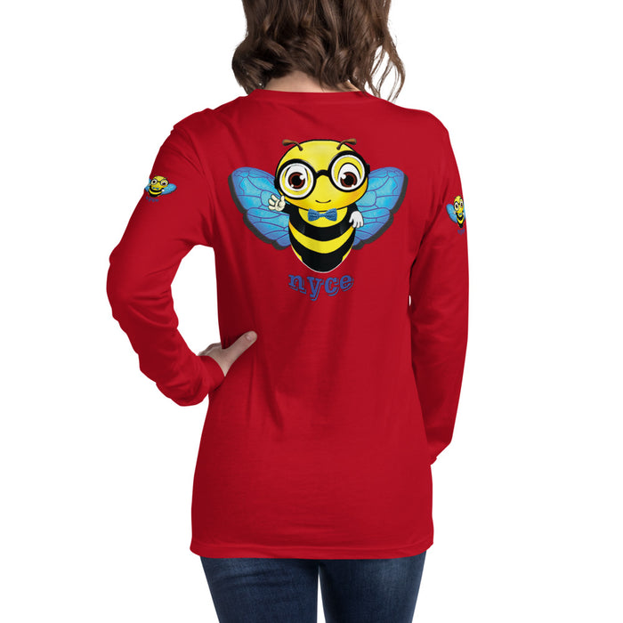 Cute blue BEE NYCE Unisex Long Sleeve Tee