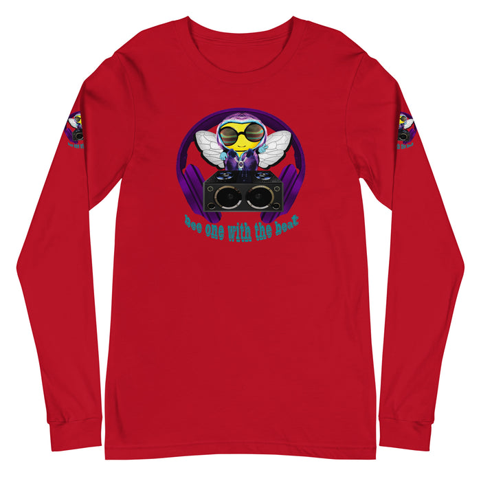 Cool & Cute PURPLE BEE 1 WITH THE BEAT Unisex Long Sleeve Tee