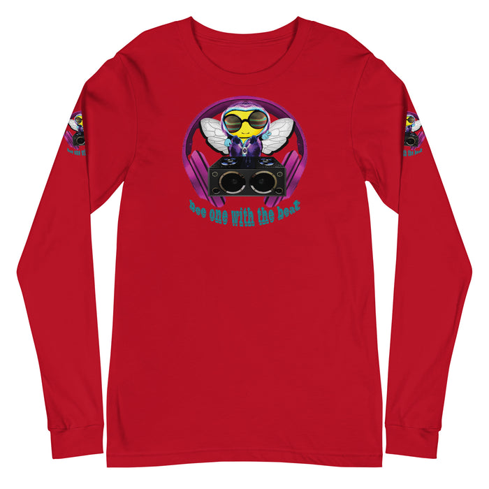 Cool & Cute PINK BEE 1 WITH THE BEAT Unisex Long Sleeve Tee