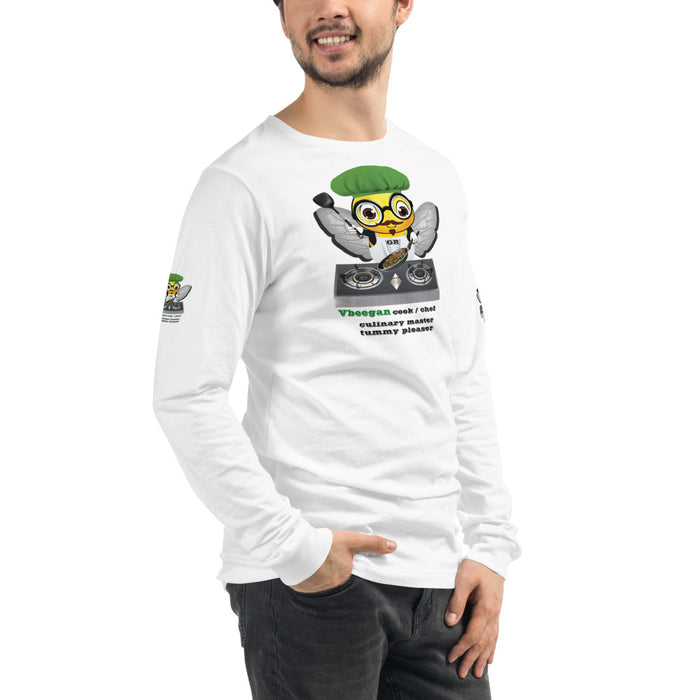 Cute VEGAN BEE CHEF Unisex Long Sleeve Tee