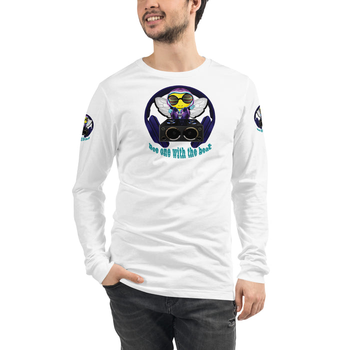 Cool & Cute BLUE BEE 1 WITH THE BEAT Unisex Long Sleeve Tee