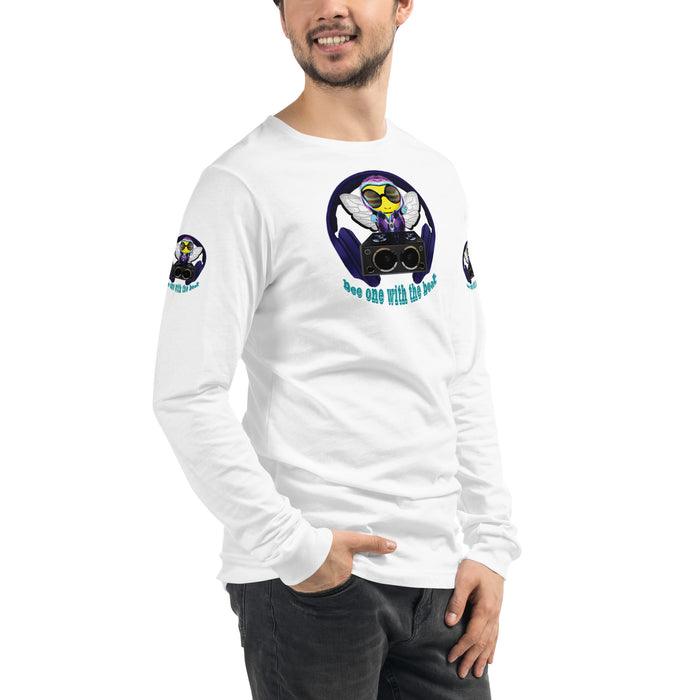 Cool & Cute BLUE BEE 1 WITH THE BEAT Unisex Long Sleeve Tee