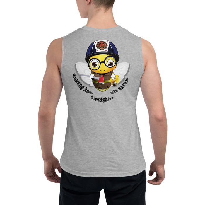 Cute FIREFIGHTER BEE Muscle Shirt