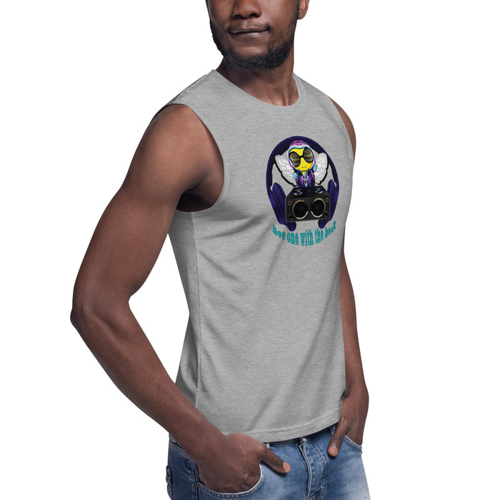 Cool & Cute BLUE BEE 1 WITH THE BEAT Muscle Shirt