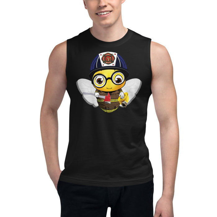 Cute FIREFIGHTER BEE Muscle Shirt