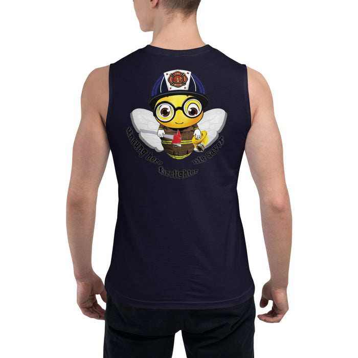 Cute FIREFIGHTER BEE Muscle Shirt