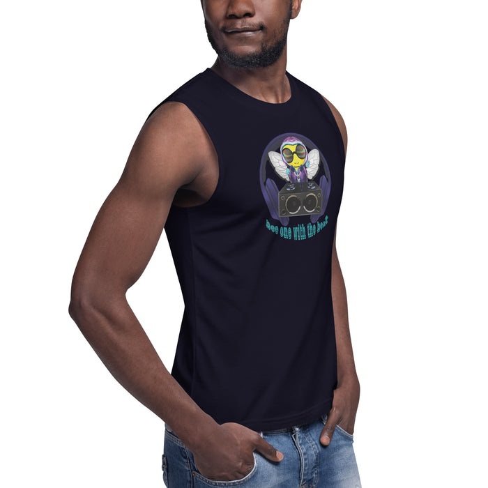 Cool & Cute BLUE BEE 1 WITH THE BEAT Muscle Shirt