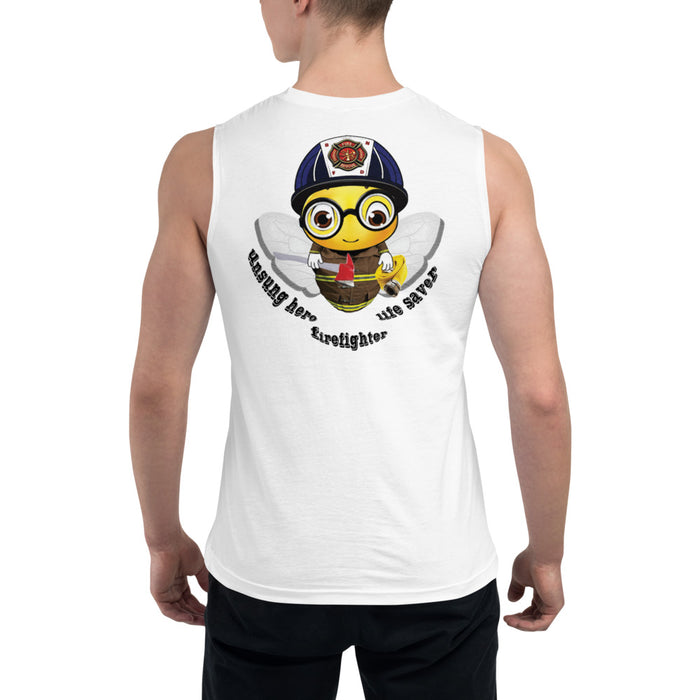 Cute FIREFIGHTER BEE Muscle Shirt