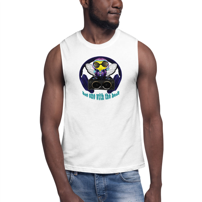 Cool & Cute BLUE BEE 1 WITH THE BEAT Muscle Shirt