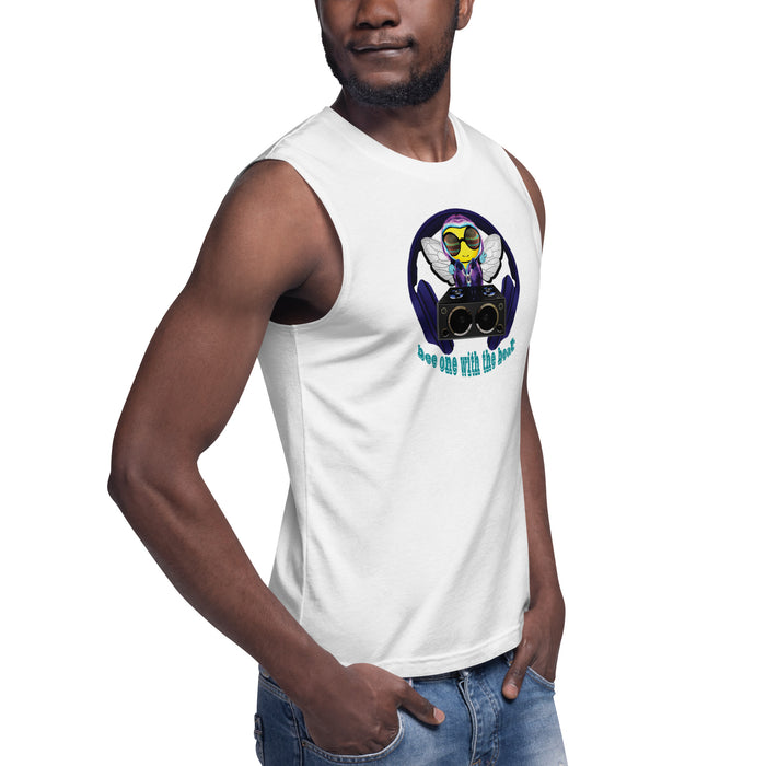 Cool & Cute BLUE BEE 1 WITH THE BEAT Muscle Shirt