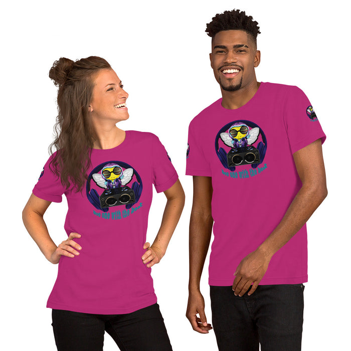 Cool & Cute BLUE BEE 1 WITH THE BEAT hort-Sleeve Unisex T-Shirt