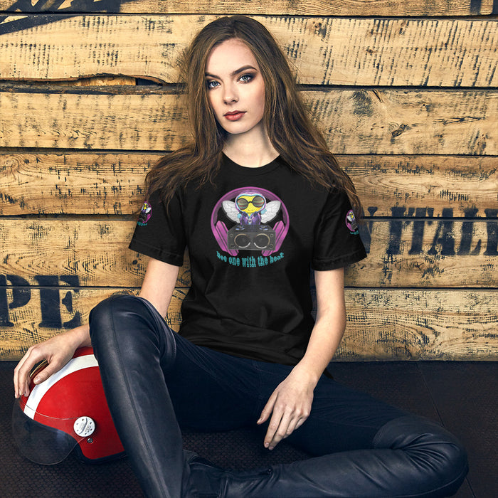 Cool & Cute PINK BEE 1 WITH THE BEAT Short-Sleeve Unisex T-Shirt