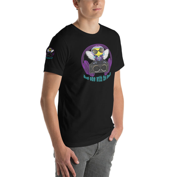 Cool & Cute PURPLE BEE 1 WITH THE BEAT Short-Sleeve Unisex T-Shirt