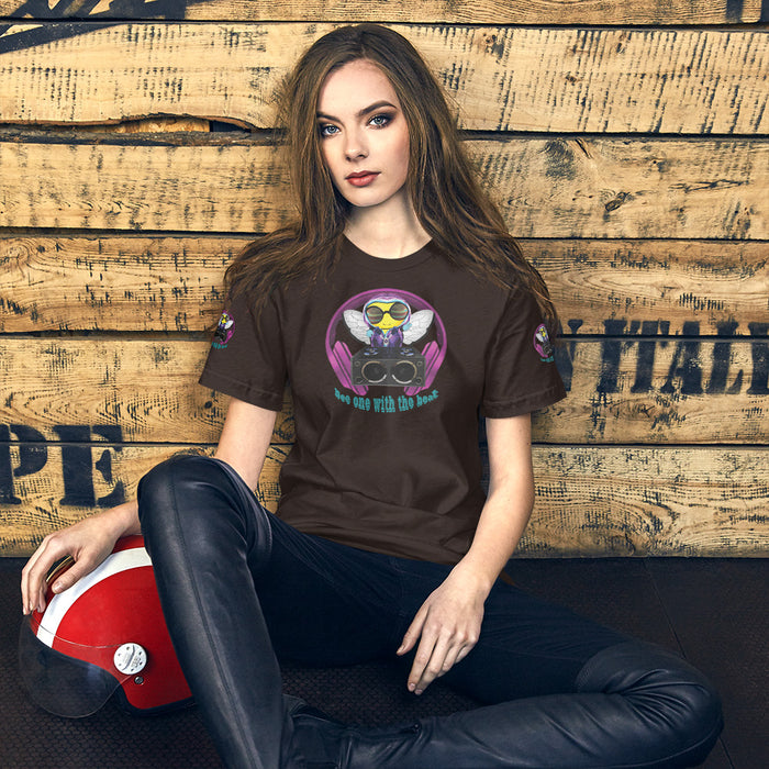 Cool & Cute PINK BEE 1 WITH THE BEAT Short-Sleeve Unisex T-Shirt