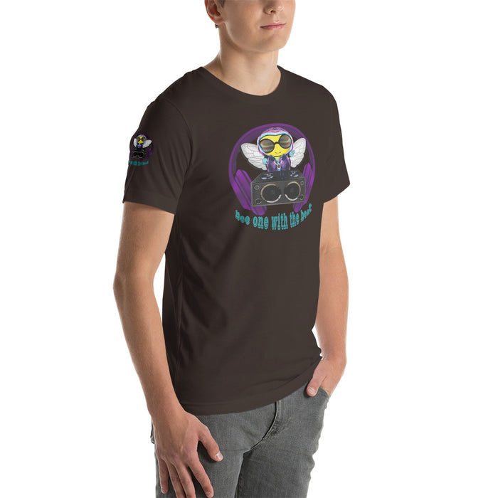 Cool & Cute PURPLE BEE 1 WITH THE BEAT Short-Sleeve Unisex T-Shirt