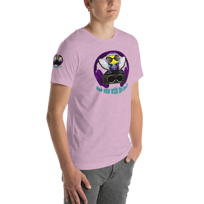 Cool & Cute PURPLE BEE 1 WITH THE BEAT Short-Sleeve Unisex T-Shirt