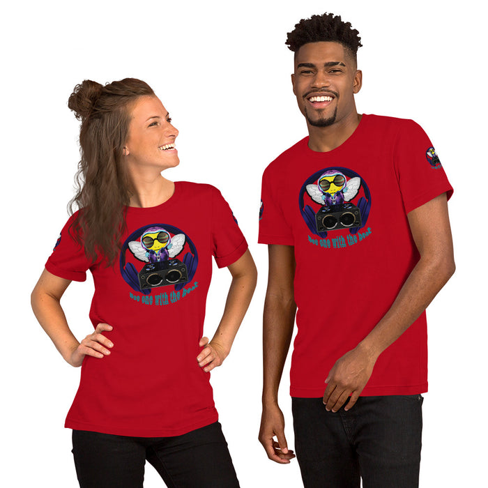 Cool & Cute BLUE BEE 1 WITH THE BEAT hort-Sleeve Unisex T-Shirt