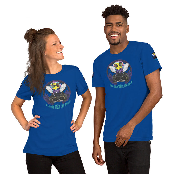 Cool & Cute BLUE BEE 1 WITH THE BEAT hort-Sleeve Unisex T-Shirt