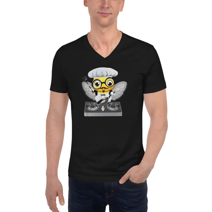 Cute CHEF BEE Unisex Short Sleeve V-Neck T-Shirt