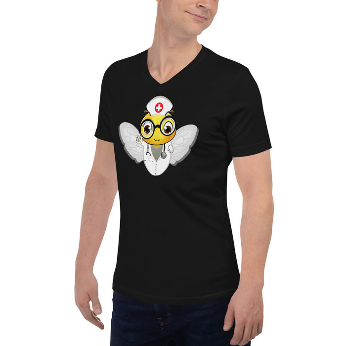 Cute NURSE BEE Unisex Short Sleeve V-Neck T-Shirt