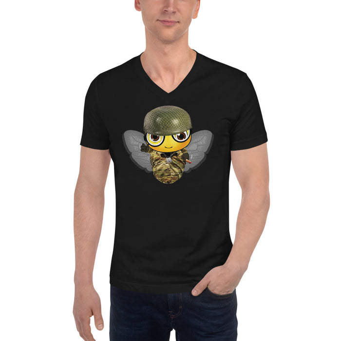 SOLDIER BEE Unisex Short Sleeve V-Neck T-Shirt