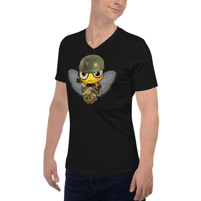 SOLDIER BEE Unisex Short Sleeve V-Neck T-Shirt