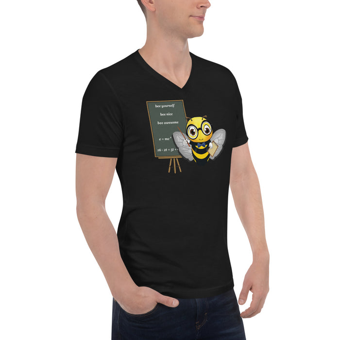 Cute GURU / TEACHER BEE Unisex Short Sleeve V-Neck T-Shirt