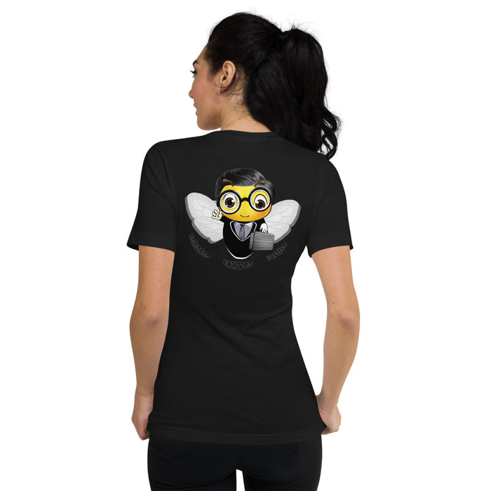 Cute LAWYER / ATTORNEY BEE Unisex Short Sleeve V-Neck T-Shirt