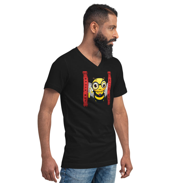 Cute BRUCE BEE Unisex Short Sleeve V-Neck T-Shirt