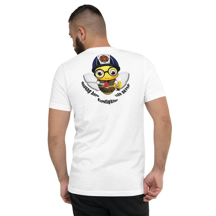 Cute FIREFIGHTER BEE Unisex Short Sleeve V-Neck T-Shirt