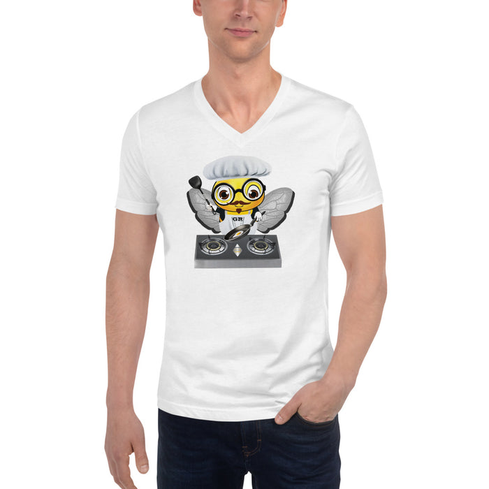 Cute CHEF BEE Unisex Short Sleeve V-Neck T-Shirt