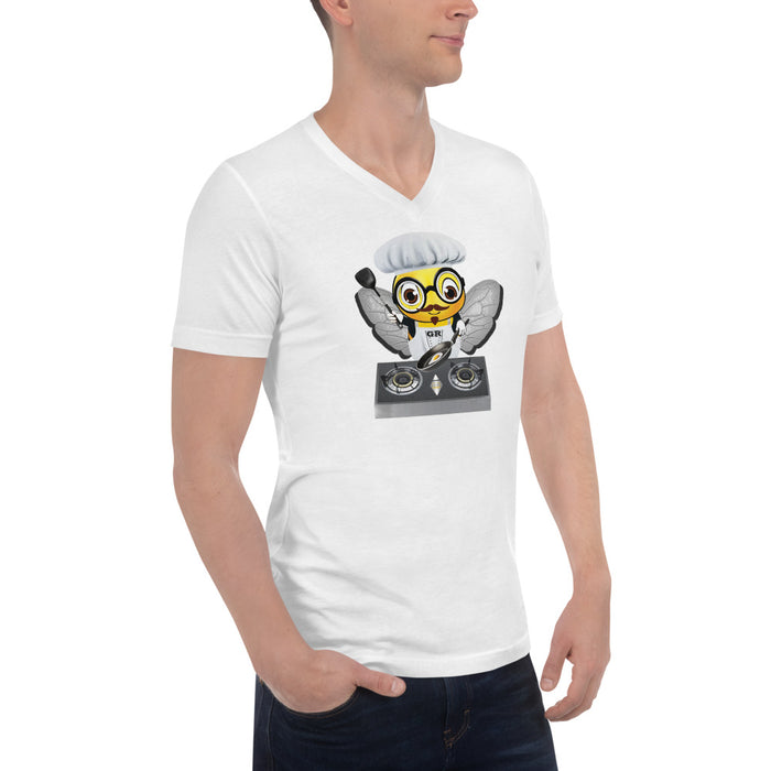 Cute CHEF BEE Unisex Short Sleeve V-Neck T-Shirt